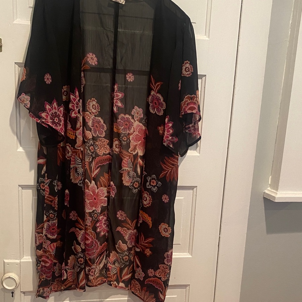 Maurices Black Sheer Kimono